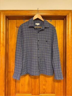 GAP Blue Plaid Boxy Button-Up Shirt